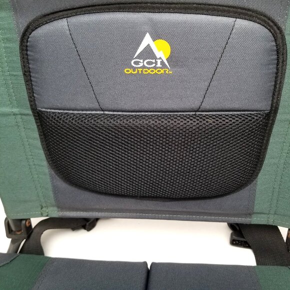 GCI Outdoor Portable Stadium Seat Bleacher Chair Green Gray Camping Sports - Picture 5 of 15